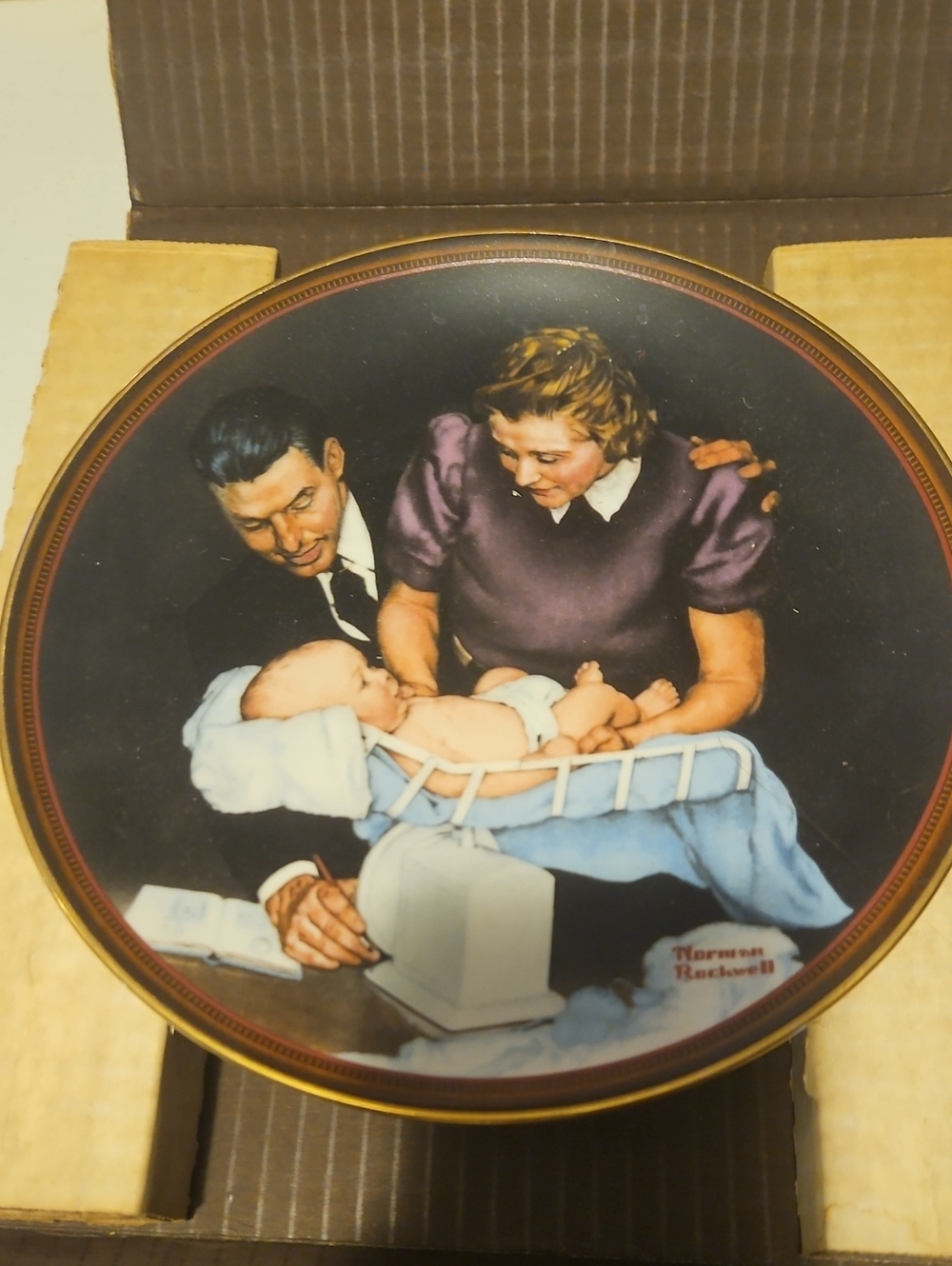 Knowles White Collector Plate - "Growing Strong" by Norman Rockwell